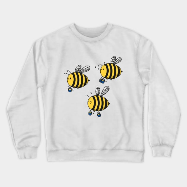 Happy bees with honey Crewneck Sweatshirt by Polikarp308